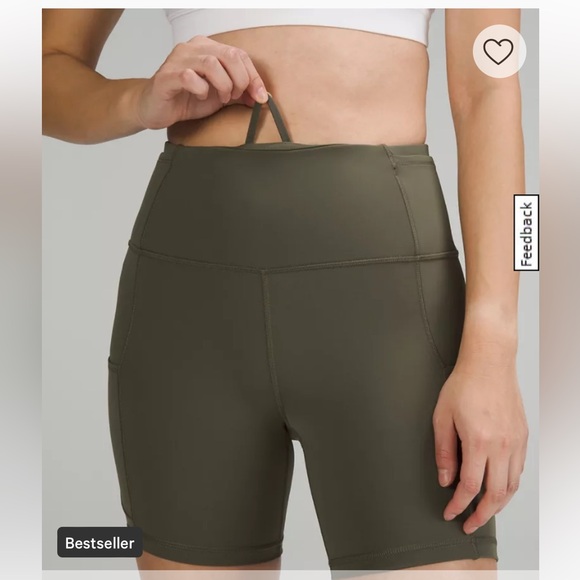 Fast and Free High-Rise Short 6" size 4 in Army Green - Picture 2 of 7